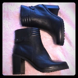 New H by Halston Cara Leather Ankle Boots